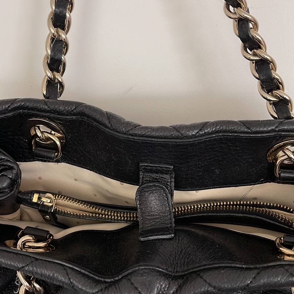 Authentic Kate Spade black quilted leather purse with gold hardware. - Picture 6 of 17